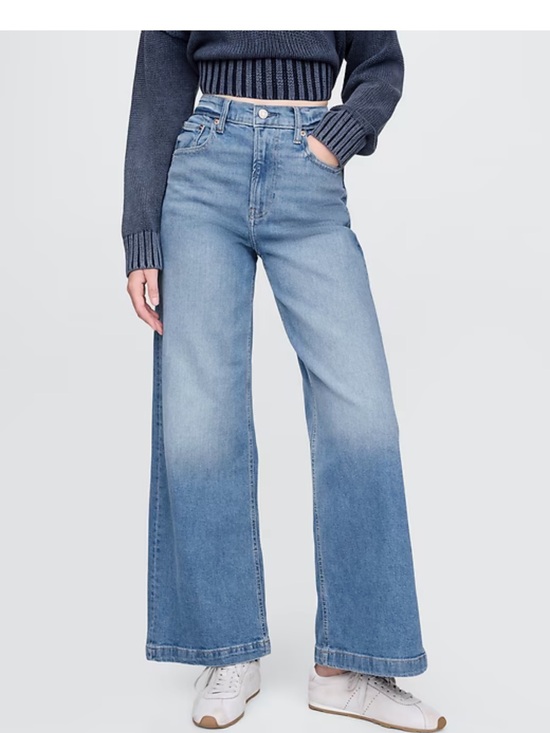 GAP Denim - GAP Women's High-Rise Wide Leg Jeans - Light Blue